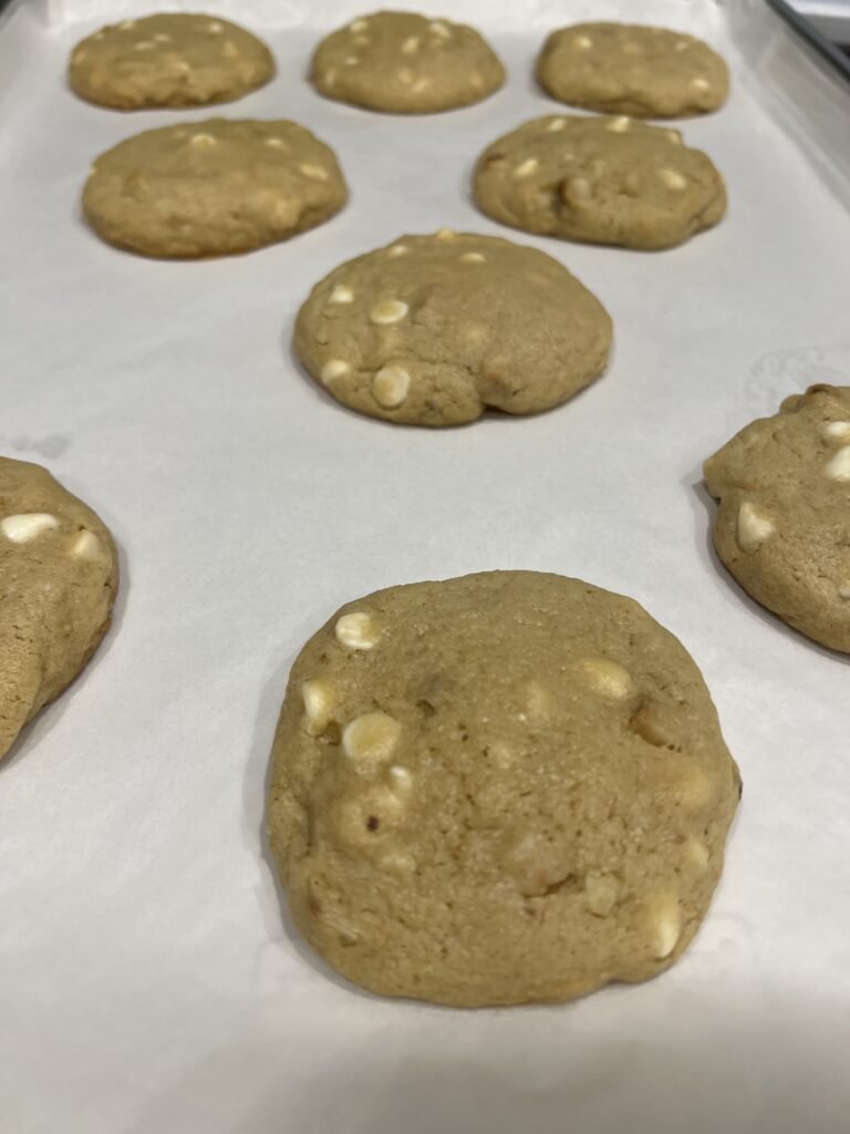 Hard cookies on a baking sheet