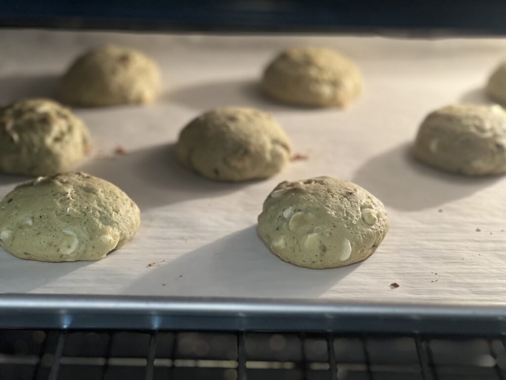 Hard cookies on a baking sheet