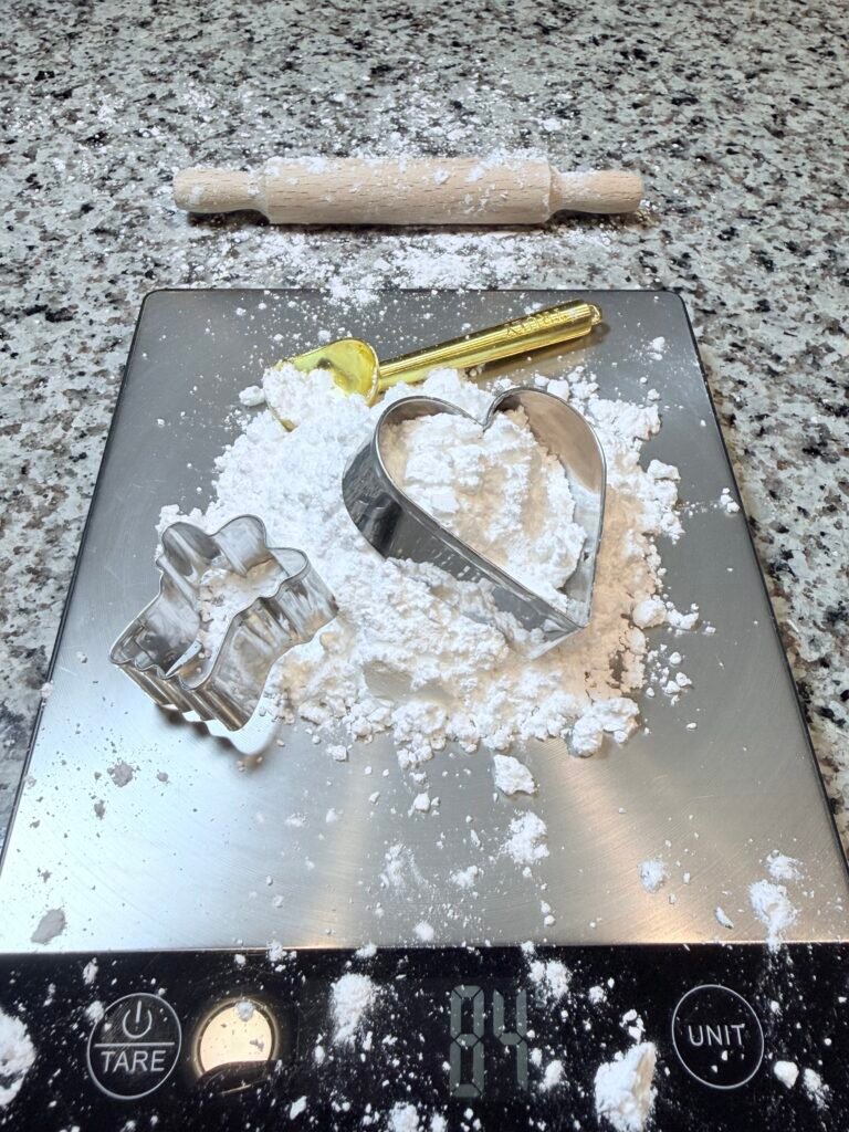 Flour on a digital scale